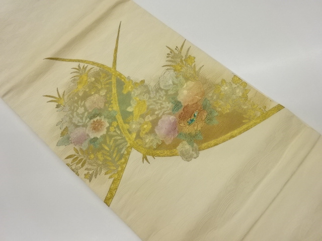 金彩螺鈿草花模様名古屋帯